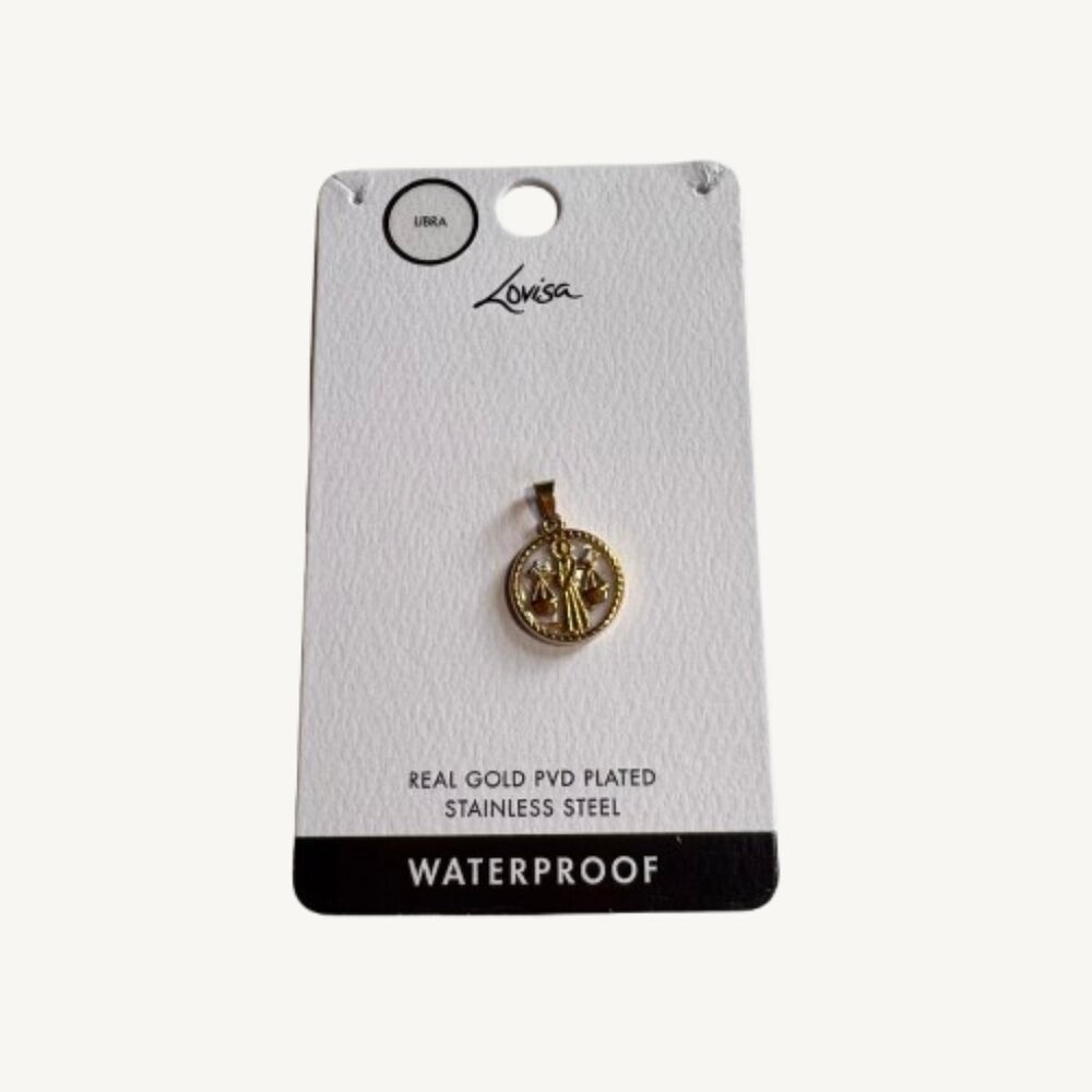 Lovisa Gold Waterproof Libra Pendant for Necklace New with Tags